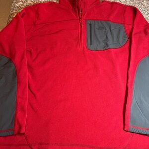 North Face Fleece 1/4 Zip Red And Gray Men’s Size Large